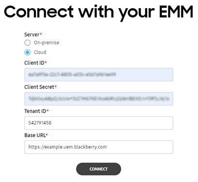 connect to blackberry cloud