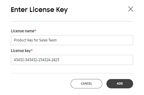 enter license details