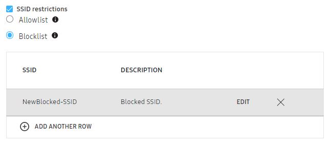 ssid restrictions