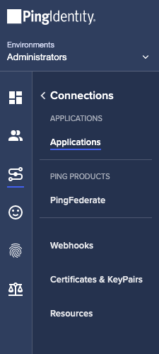 The Applications menu on the Knox Admin Portal