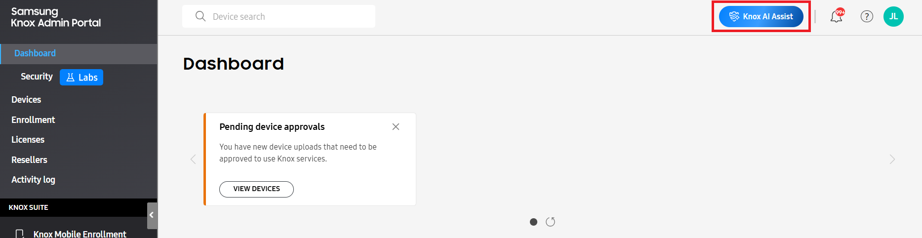 Open the AI Assist chat panel in the top-left navigation.