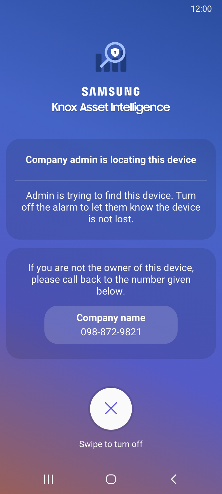 Device alert user view
