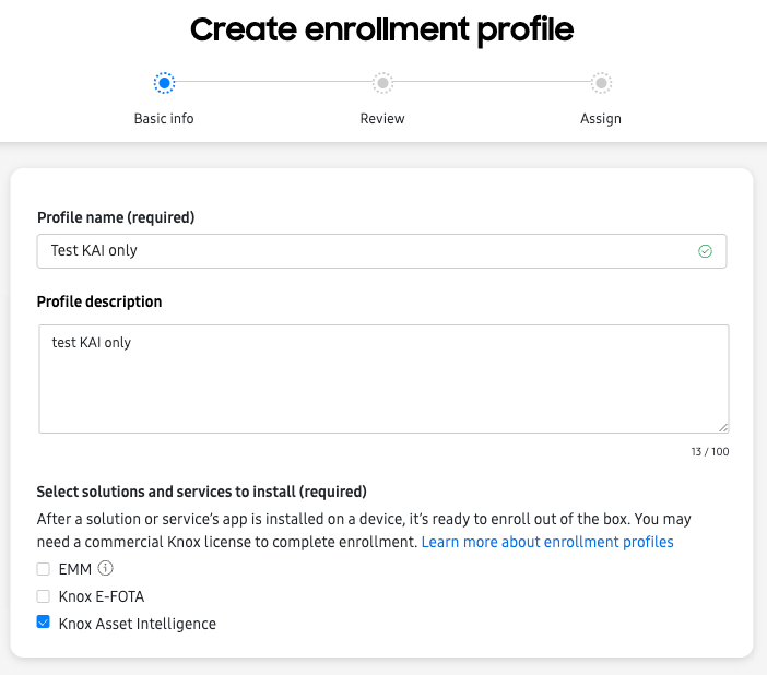 Enrollment profiles KAI only