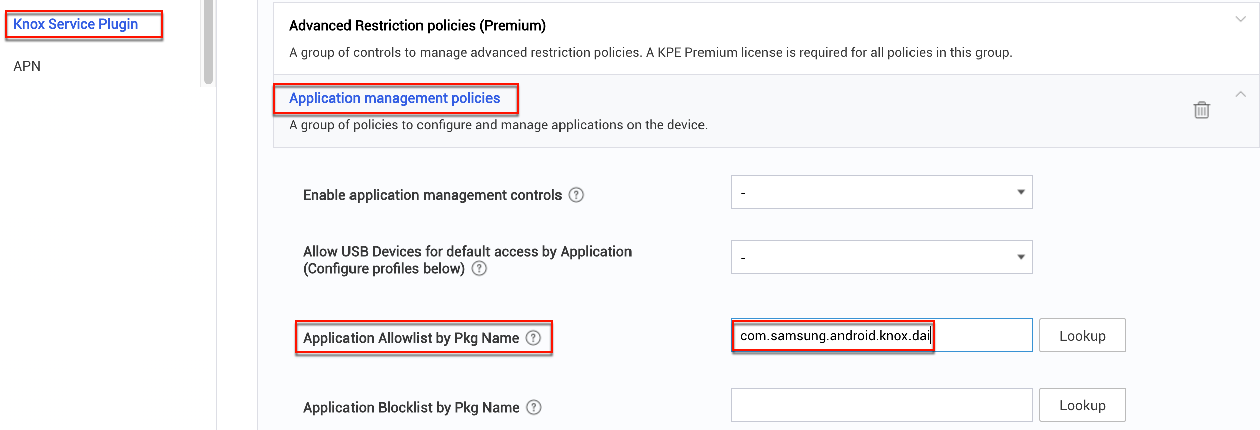 KSP app allowlist policy