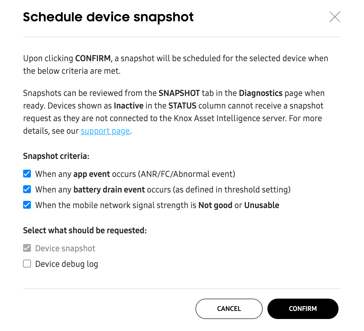 snapshot scheduler