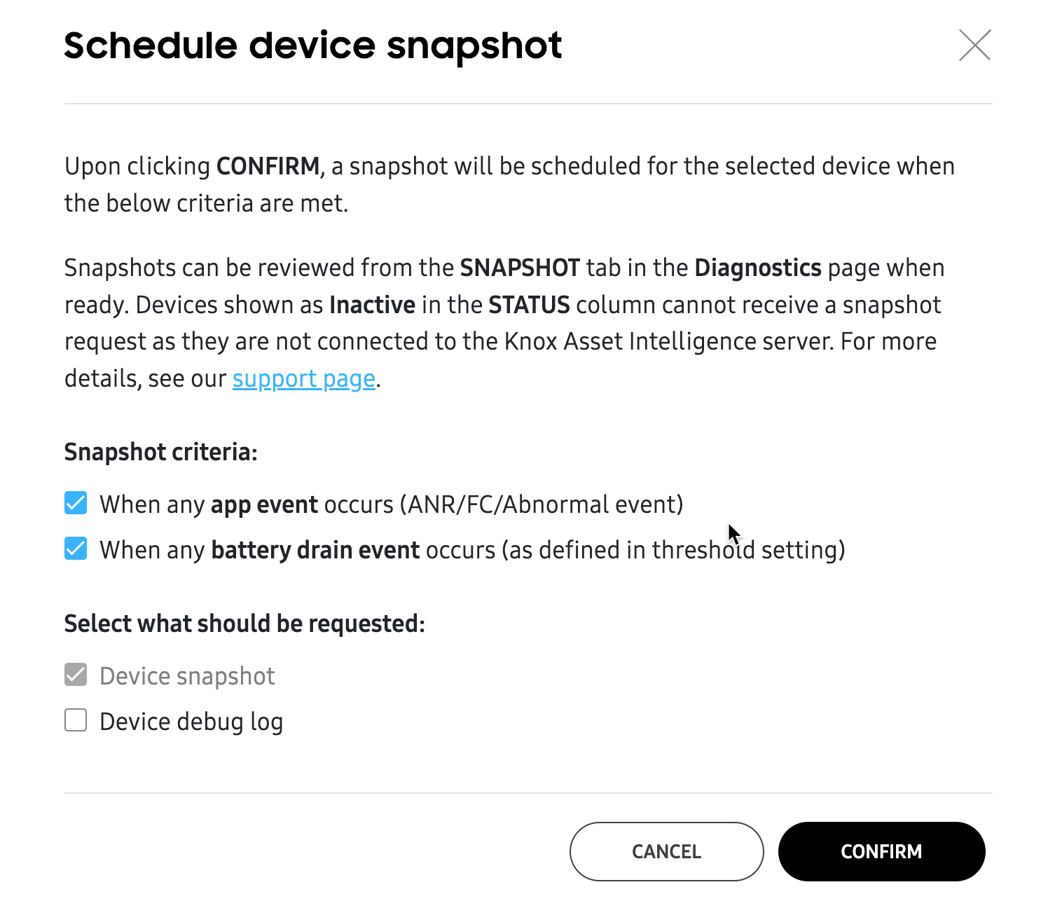 snapshot scheduler