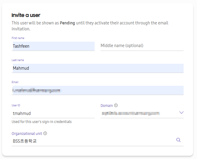 Invite a General User to Samsung Account for Education