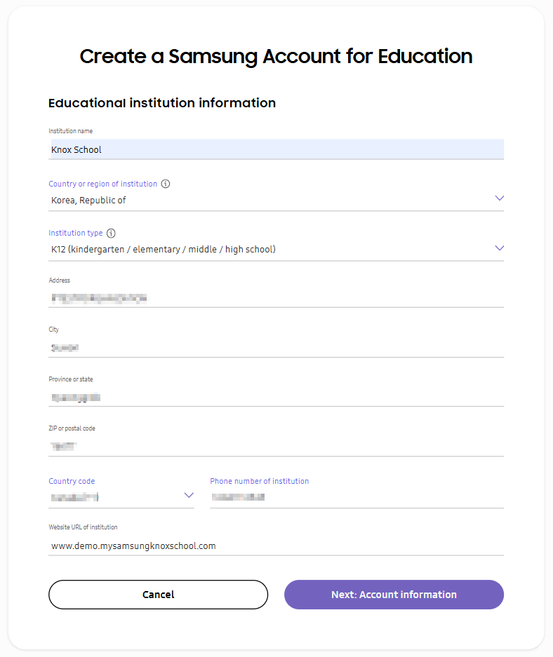 Sign up for Samsung Account for Education