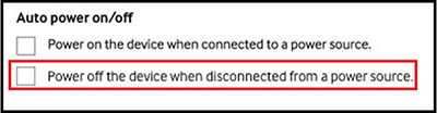 Power off when disconnected