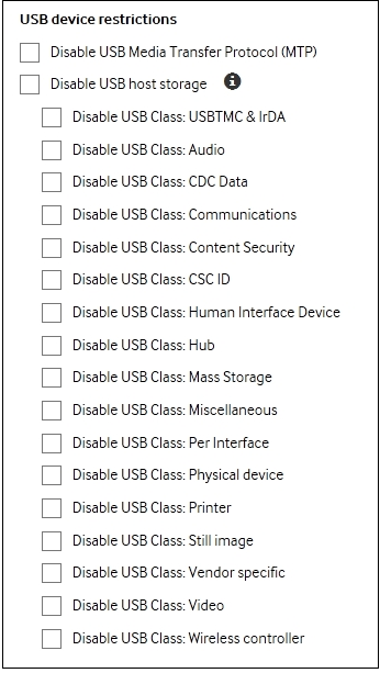 Device restrictions