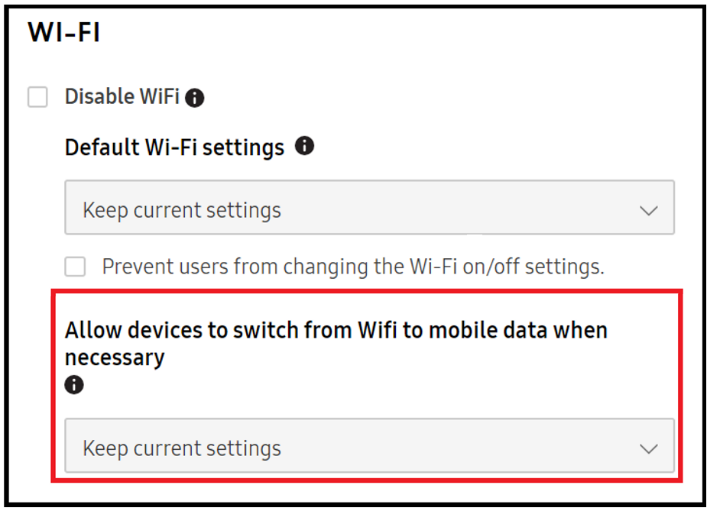 Switch from Wifi