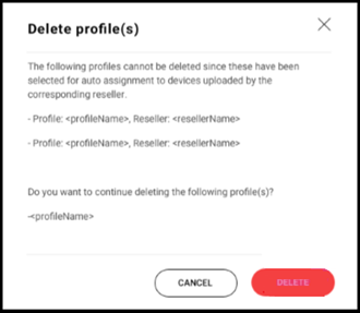Delete profiles