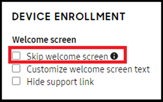 Skip welcome screen