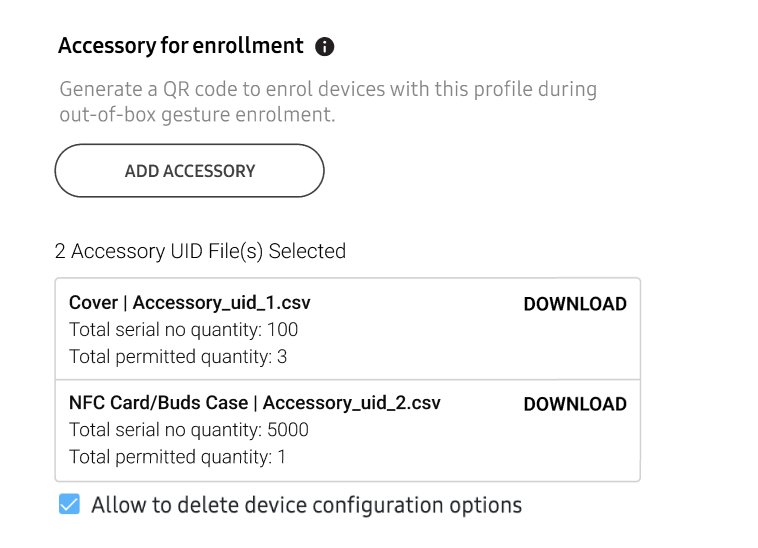 Download accessory UID files.