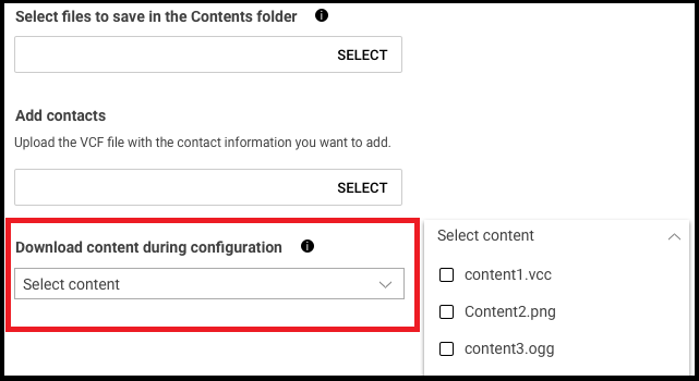 Download content during configuration