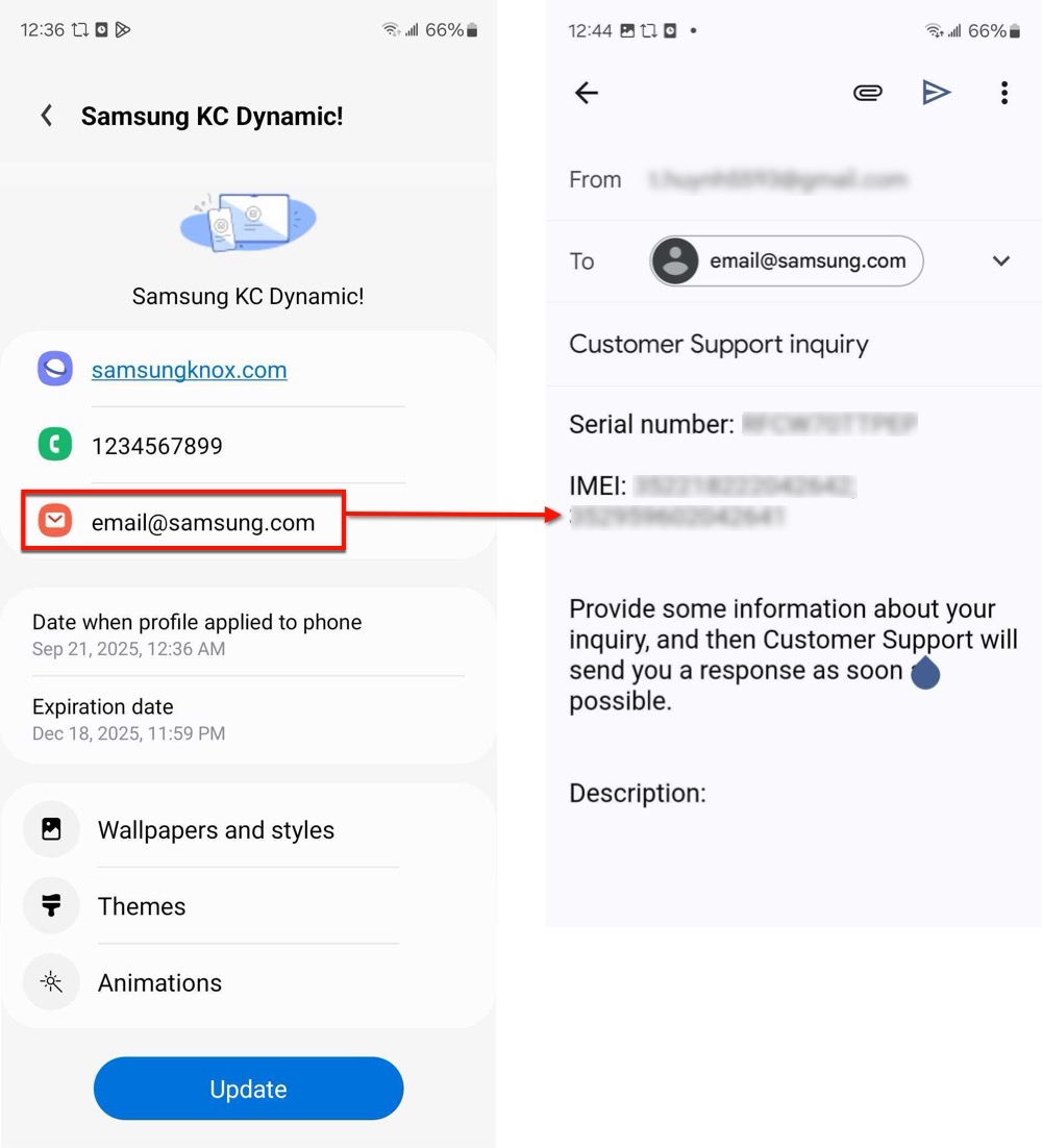configuration service email
