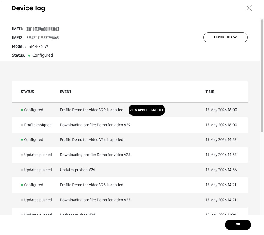 Device log