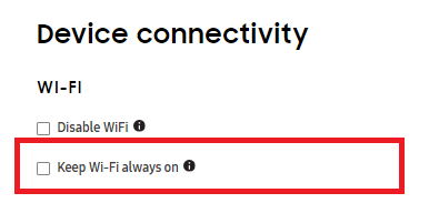 Keep Wifi always on