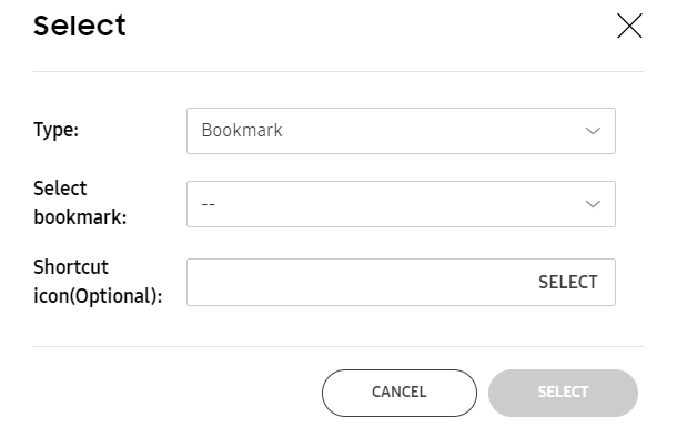 Select Bookmark