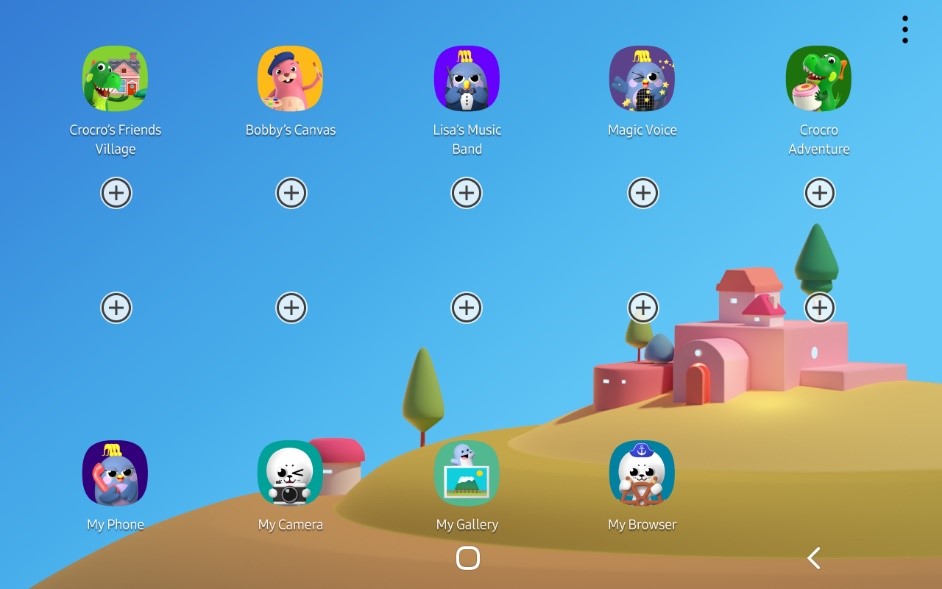 Kids Mode tablet Appzone layout.