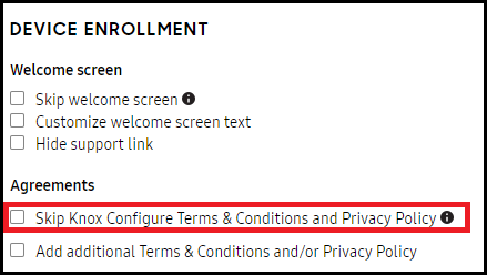 Skip terms and conditions