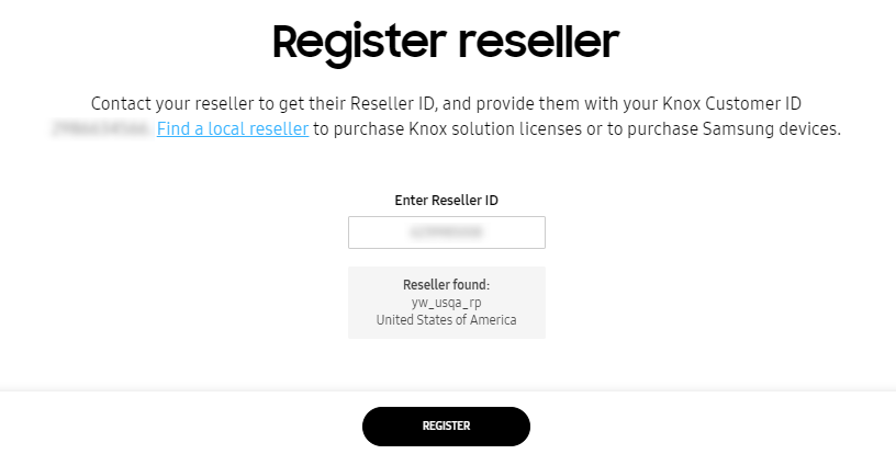 Register reseller ID