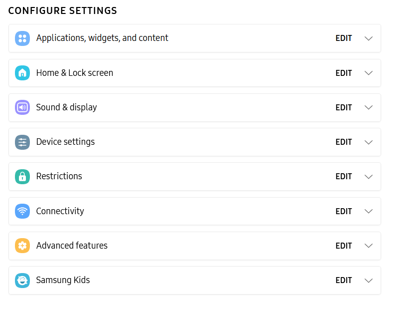 Knox Configure summary screen settings
