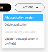 Add app version button