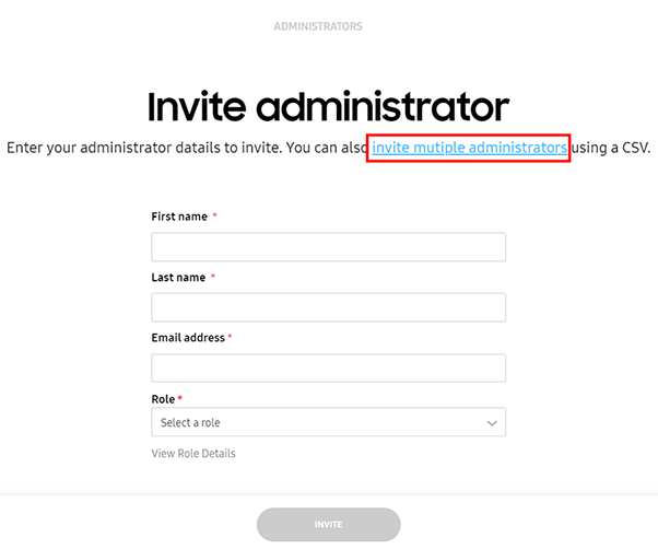 Invite multiple administrators