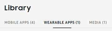 The wearable apps tab