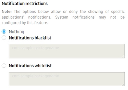 Message restrictions