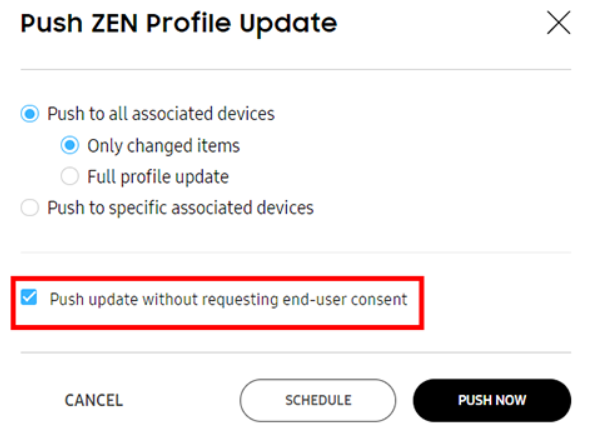 Push update without consent