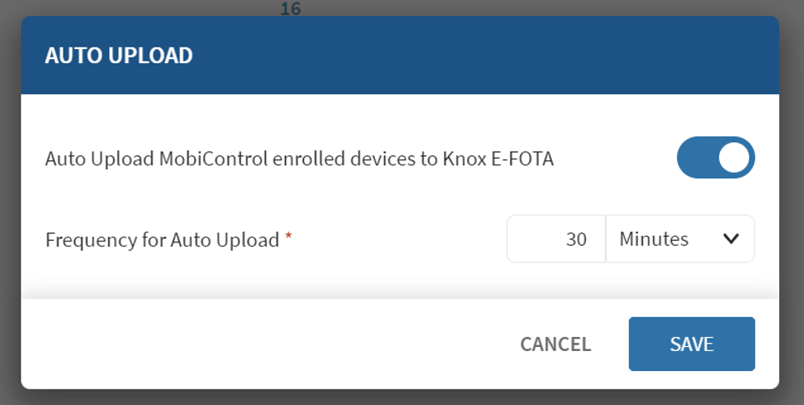 Auto Upload MobiControl enrolled devices to Knox E-FOTA