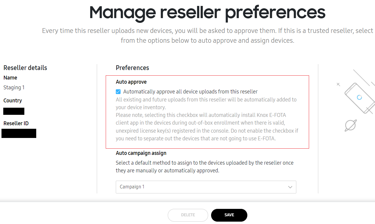 Uncheck Auto approve in manage reseller preferences