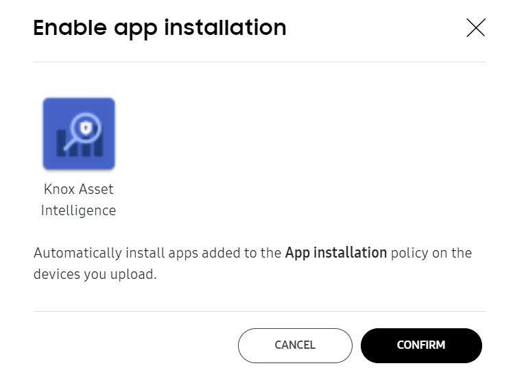 Enable app installation window
