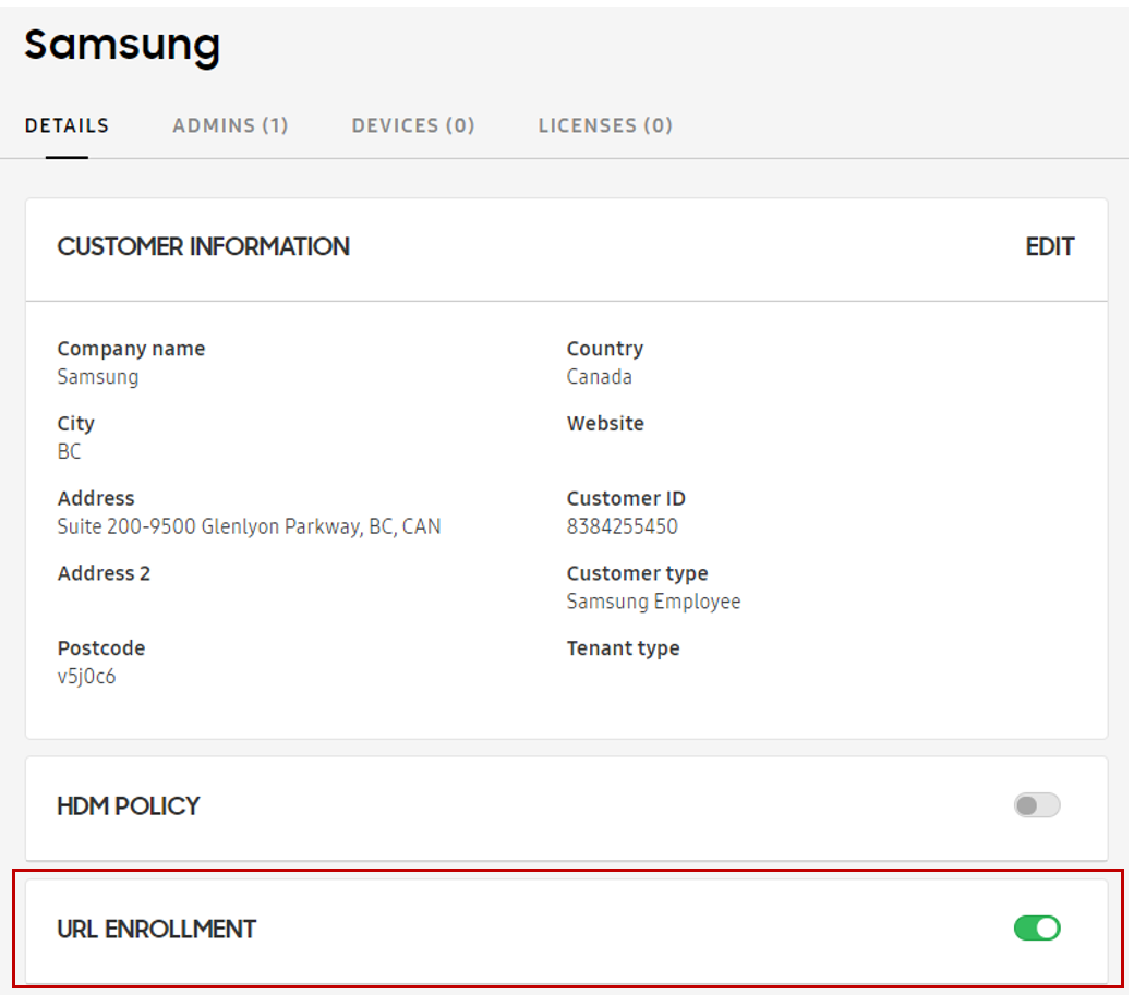 Distingush URL or OOBE SA portal