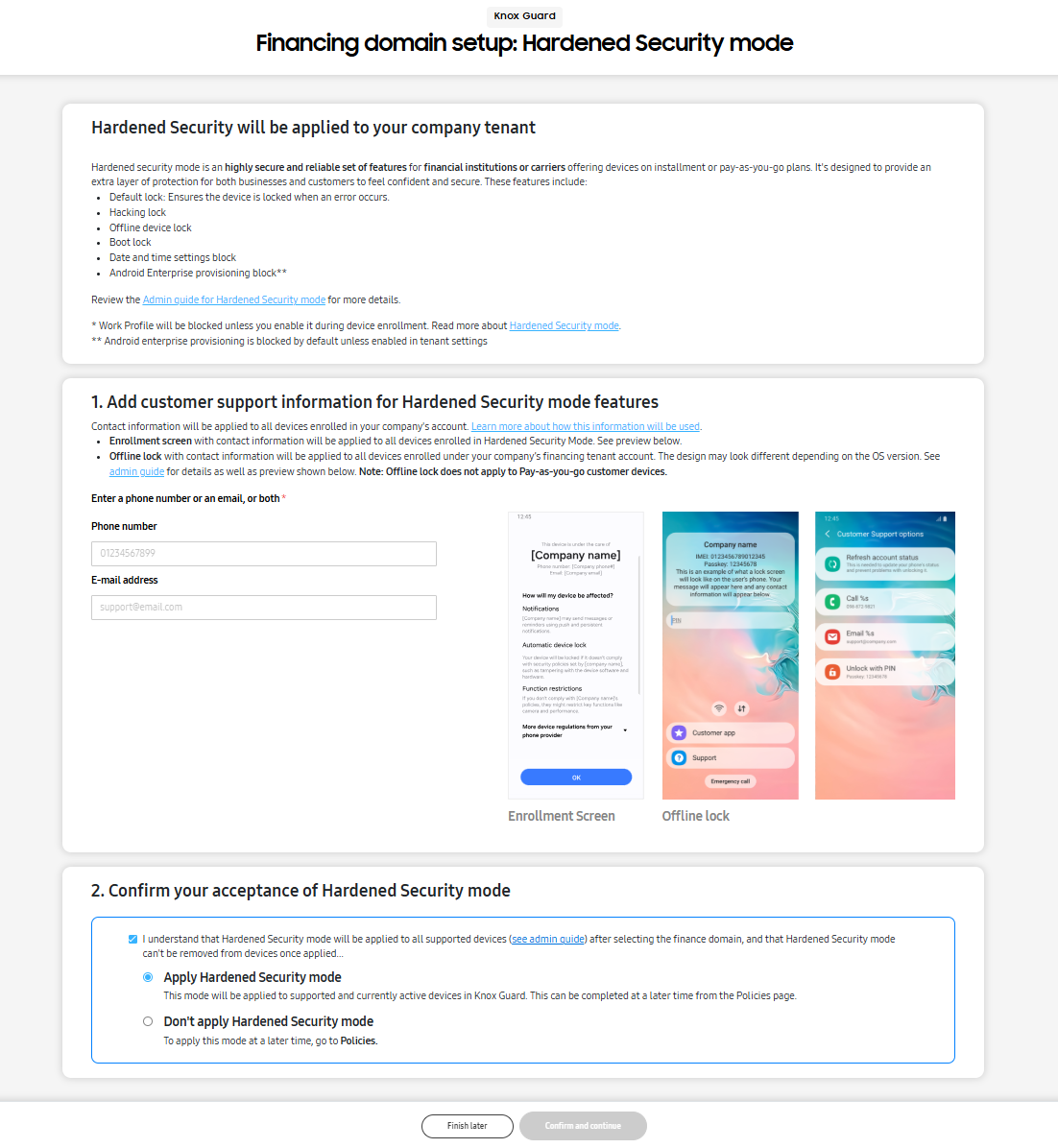 Set up and enroll into the Device Financing domain.