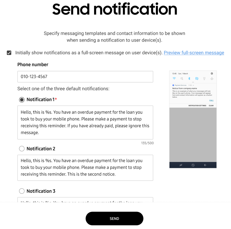 Delivering a notification