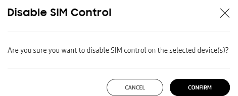 Disable SIM control popup showing Cancel or Confirm options