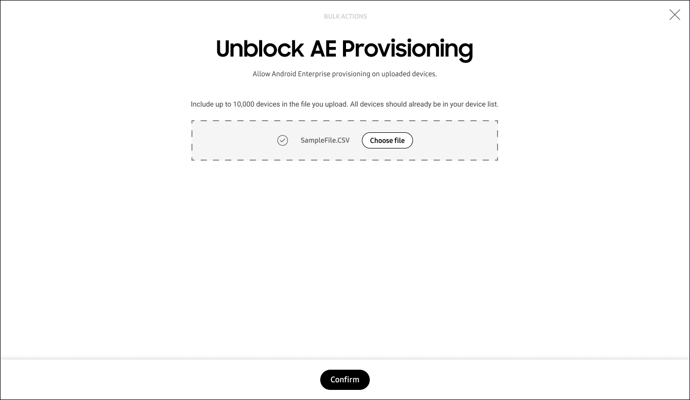 Unblock AE provisioning page