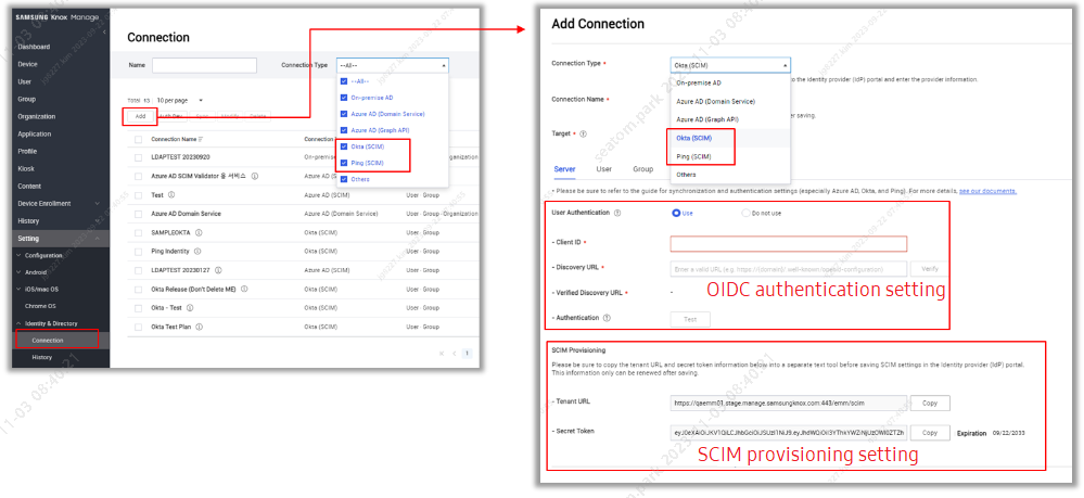 Configure OIDC authentication and provisioning settings