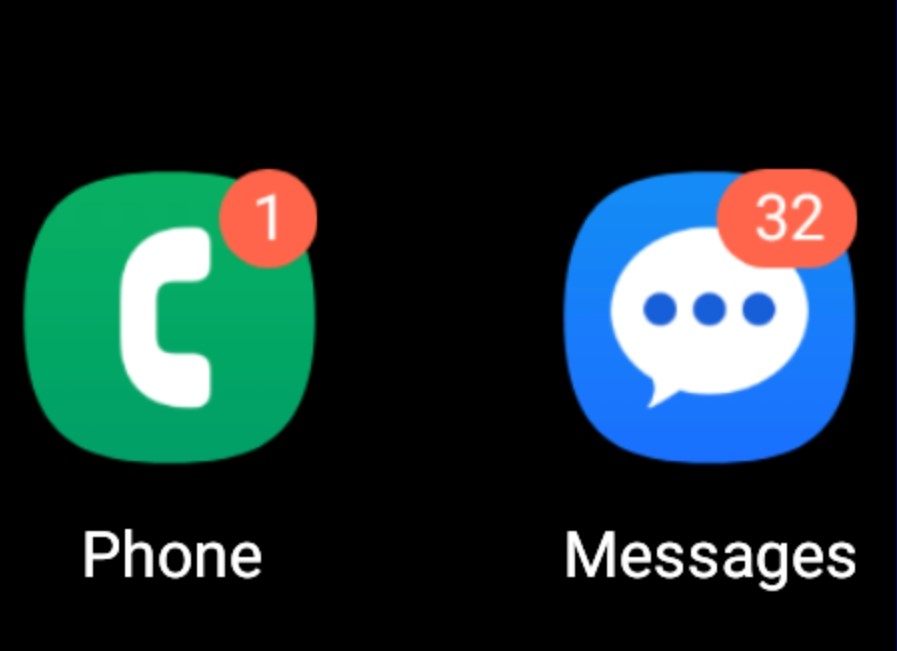 Notification badge for the phone and SMS app
