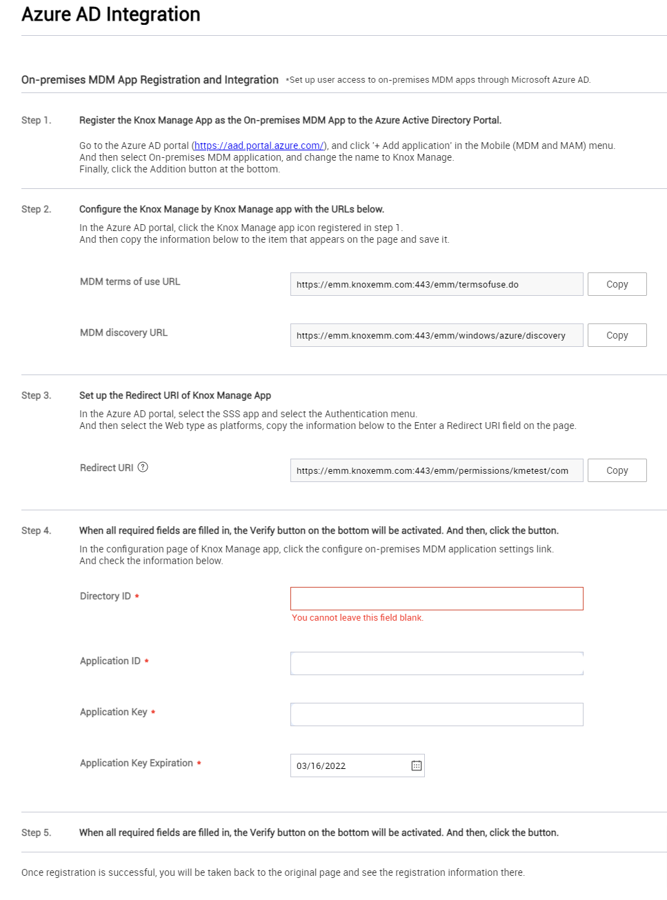 Configuring the Azure AD integration.