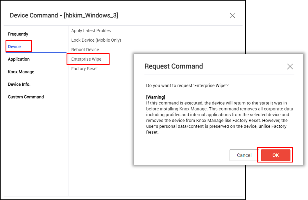 New Windows device command --- Enterprise Wipe