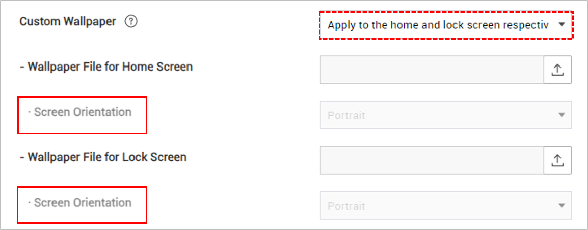 Screen Orientation settings for custom wallpaper