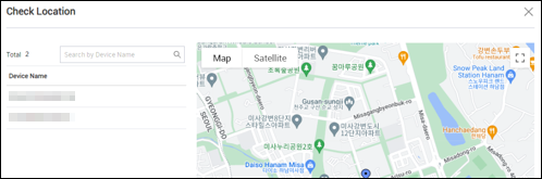 Location tracking data of Chrome OS devices in the  Knox Manage console