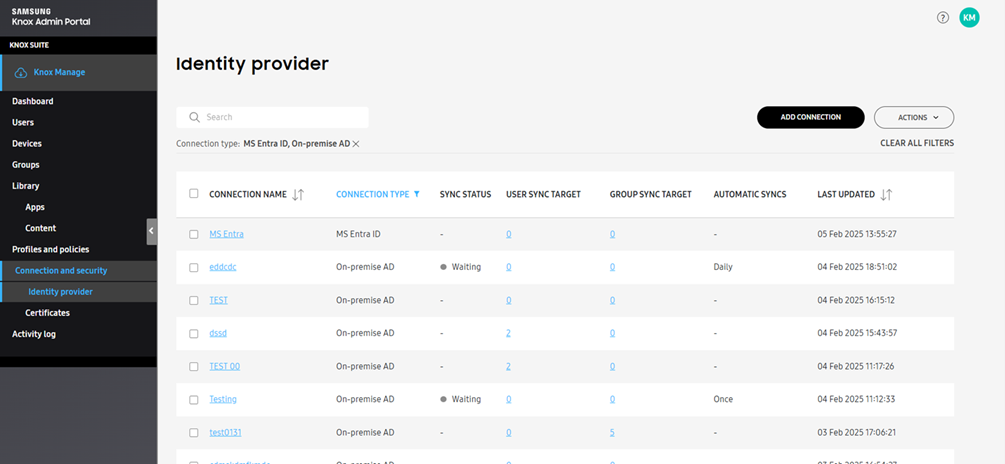 Identity provider page