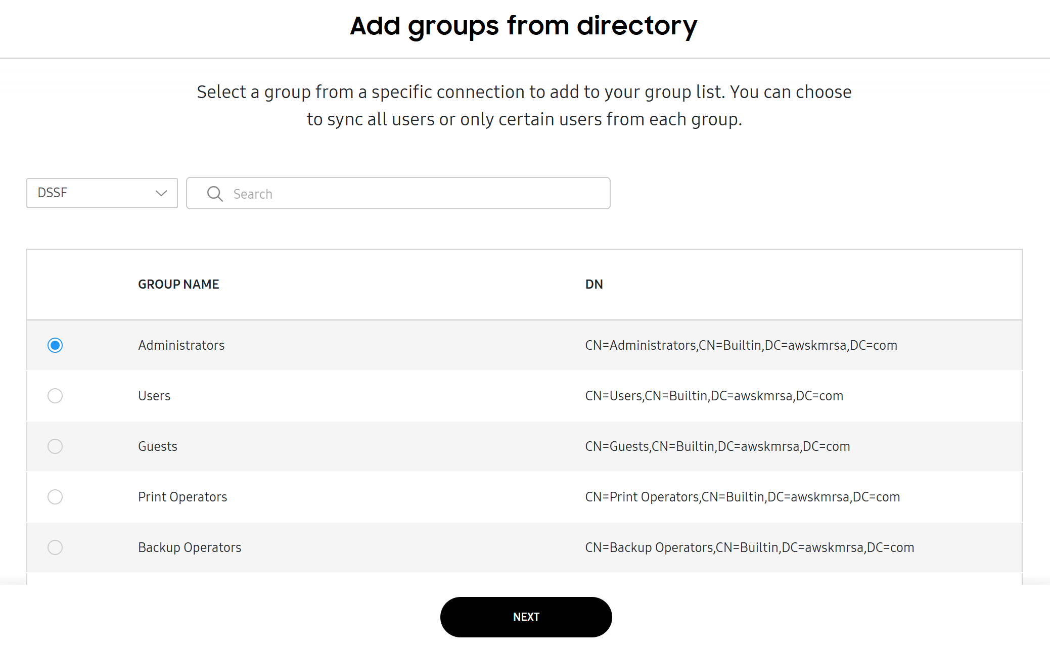 Add groups from directory page