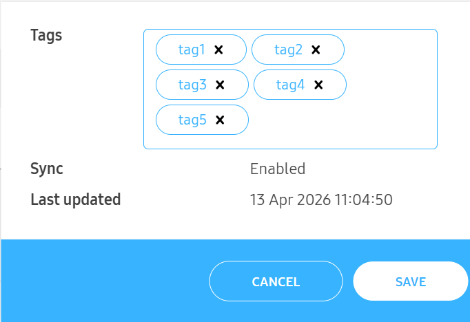 Manage individual tags in the Tags box
