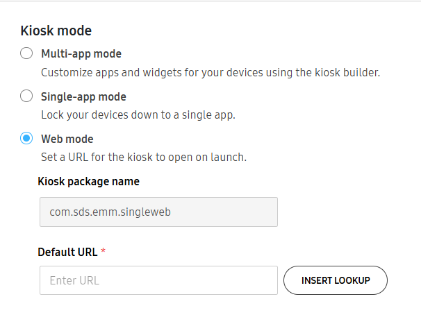 Web kiosk mode